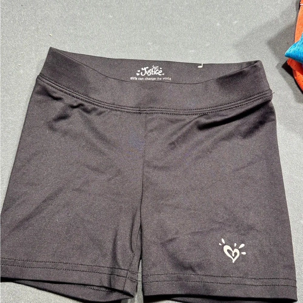 Justice White Mesh Athletic Shorts with Neon Waistband size 6